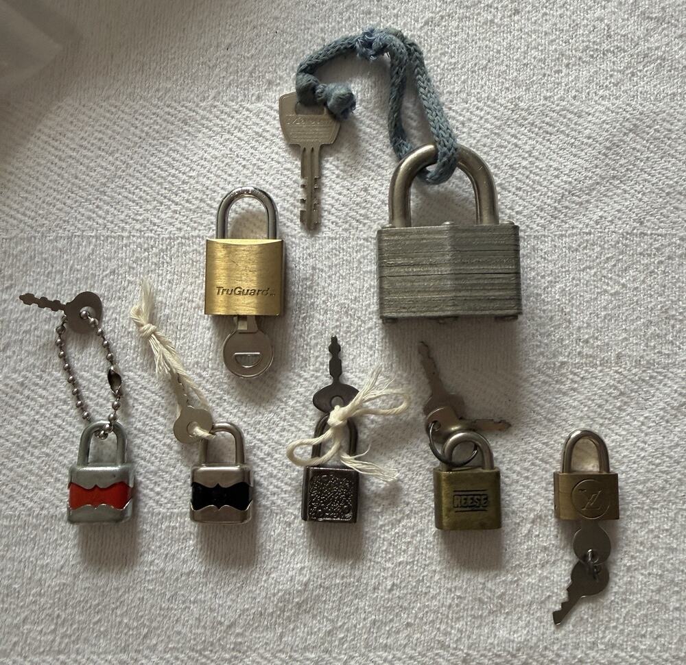 Lot Vintage PadLock Levers System w/Keys Original Old Brass Steel Reece Germany